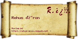 Rehus Áron névjegykártya